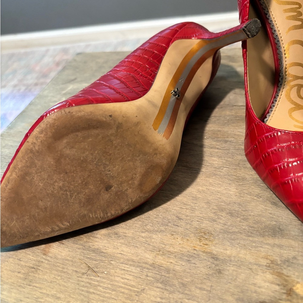 Sam Edelman Red Croc-Pattern Heels - Picture 4 of 4